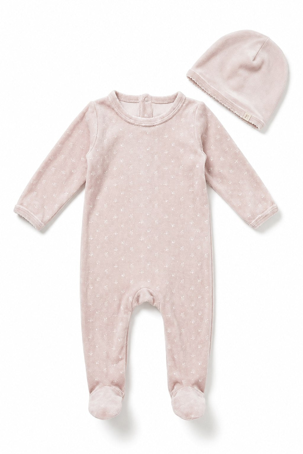 Printed Velour Footie in Primrose by Fragile