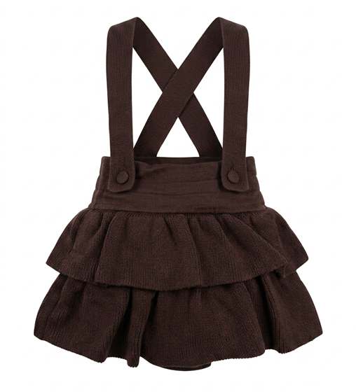 Knit Ruffle Overall in Wine by Charlotte & George