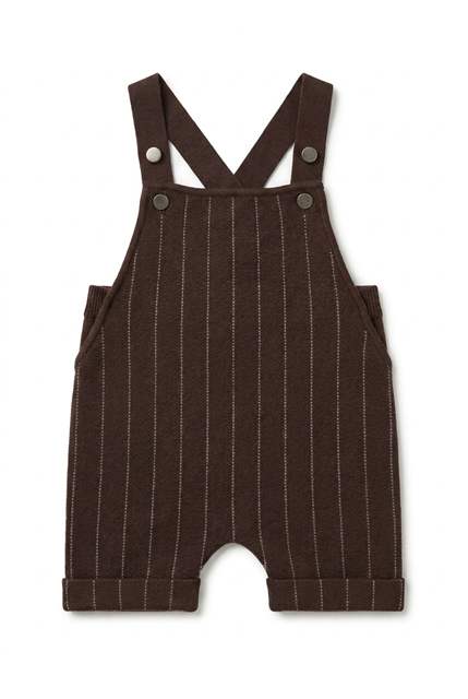 Striped Knit Short Overall in Chocolate by Clô