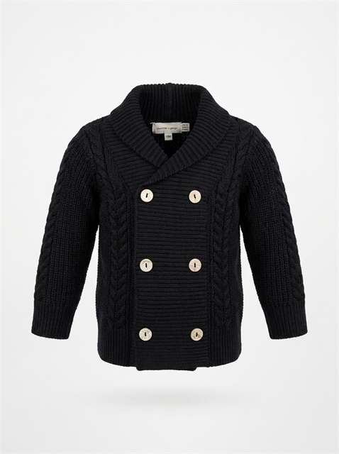 Shawl Collar Cardigan in Black by Charlotte & George