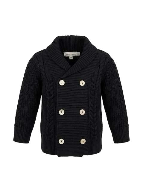 Shawl Collar Cardigan in Black by Charlotte & George