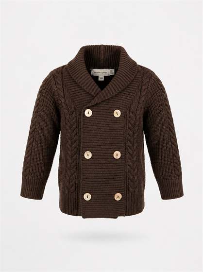 Shawl Collar Cardigan in Chocolate by Charlotte & George