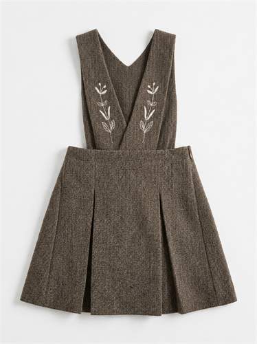 Embroidered Woven Jumper in Chocolate by Charlotte & George
