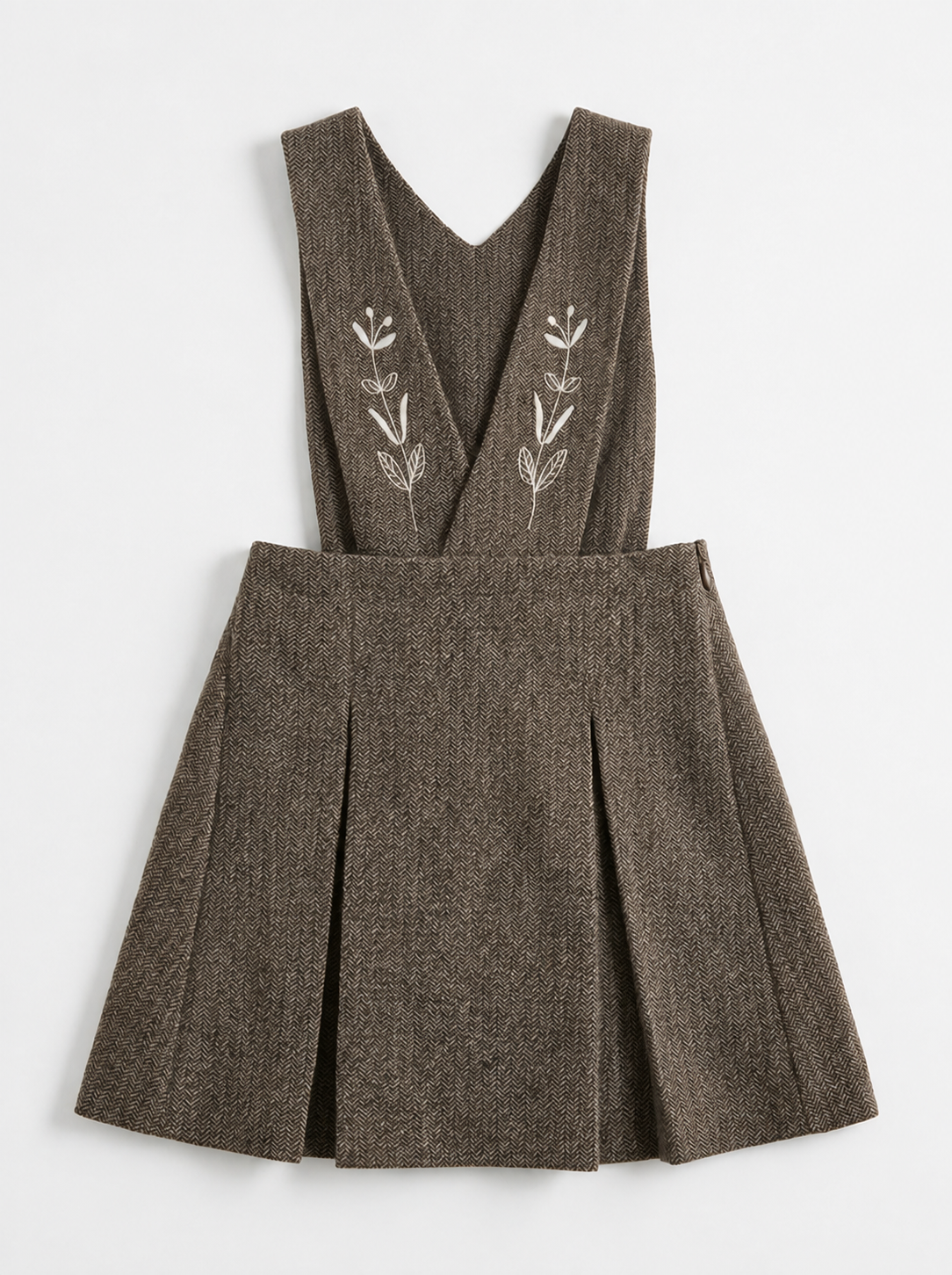 Embroidered Woven Jumper in Chocolate by Charlotte & George