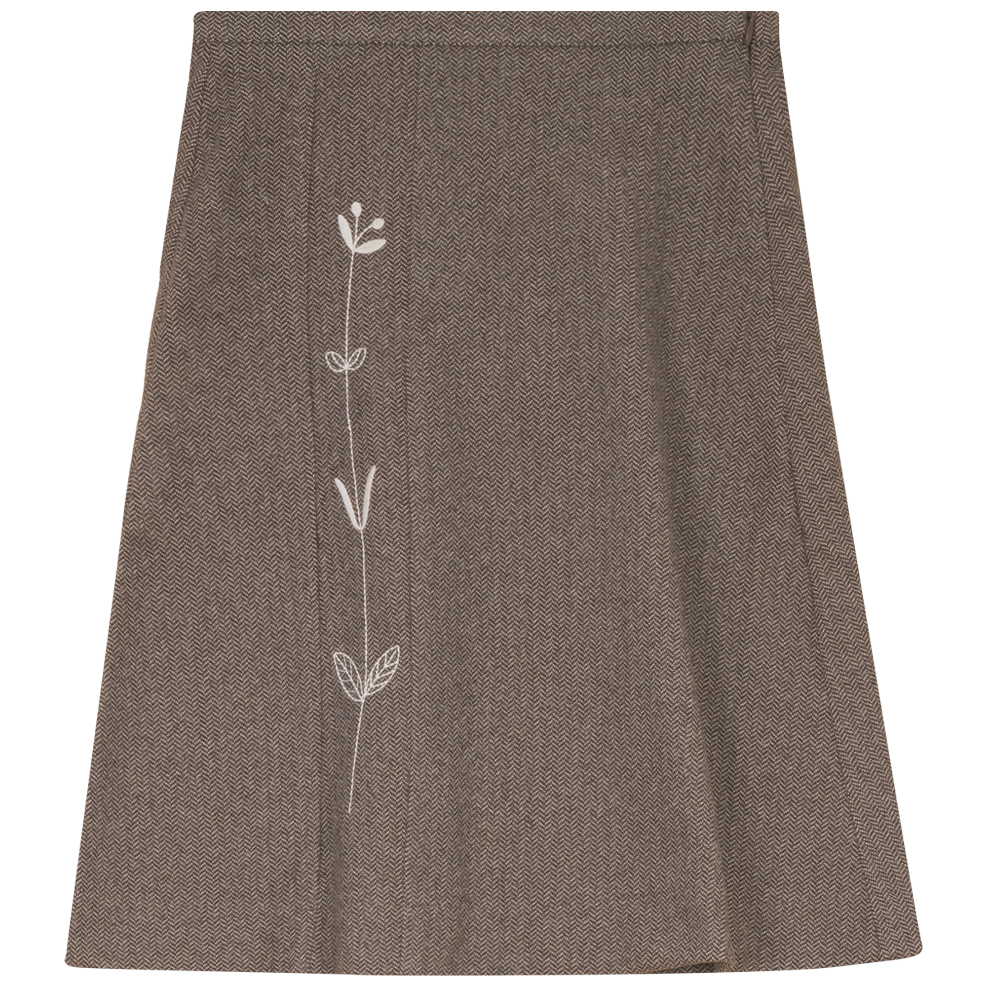 Embroidered Woven Skirt in Chocolate by Charlotte & George