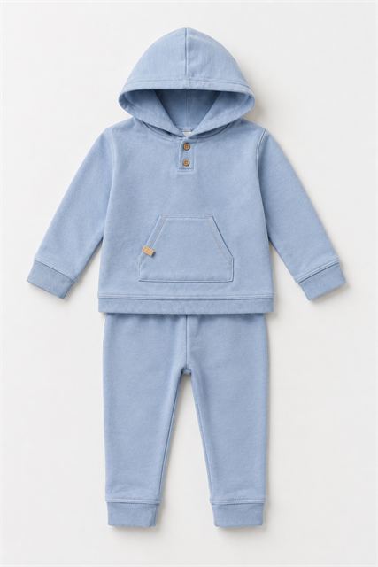 French Terry Hoodie & Jogger Set in Blue by J'taime +1