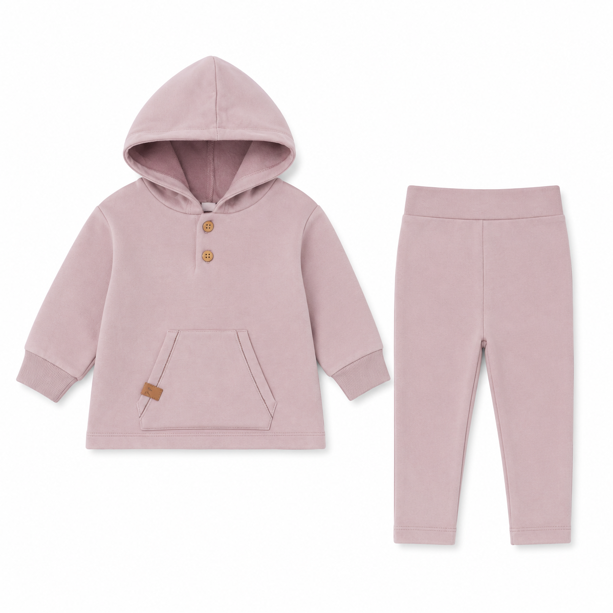 French Terry Hoodie & Jogger Set in Soft Pink by J'taime +1