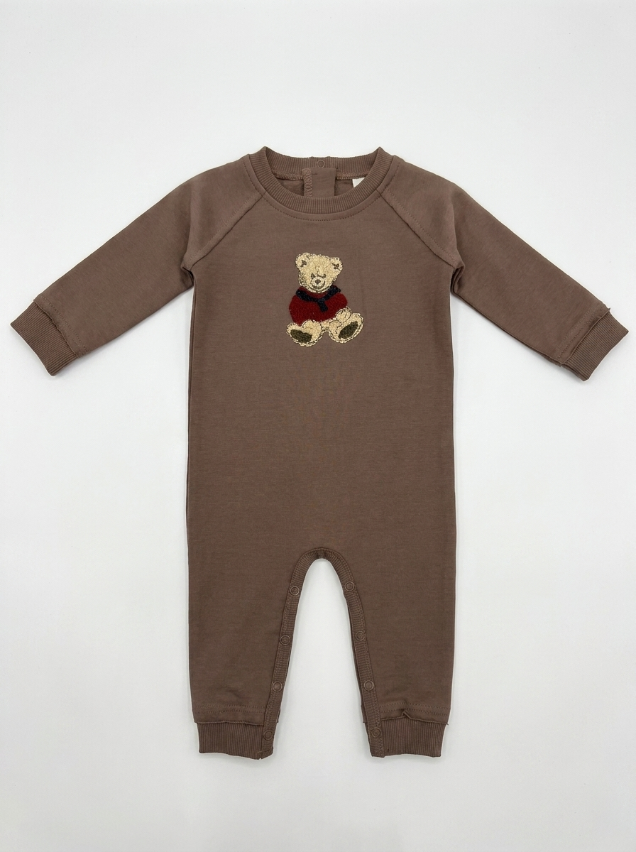 Hook Stitch Bear Romper in by J'taime +1