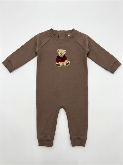 Hook Stitch Bear Romper in by J'taime +1