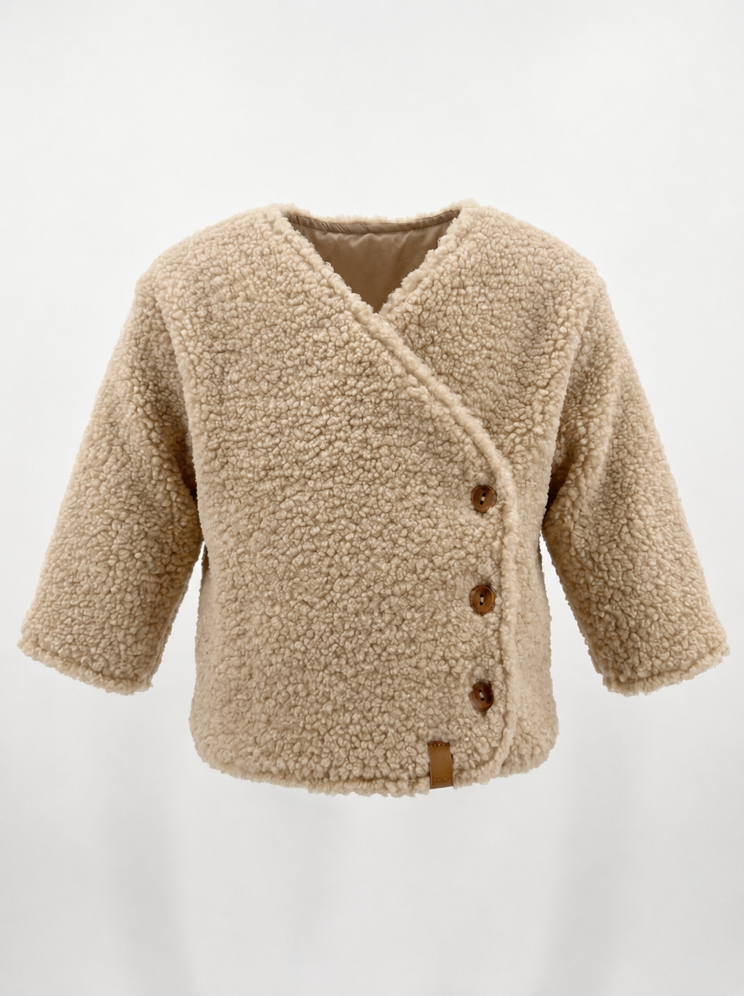 Shearling Faux Fur Cardigan in Gravel by J'taime +1