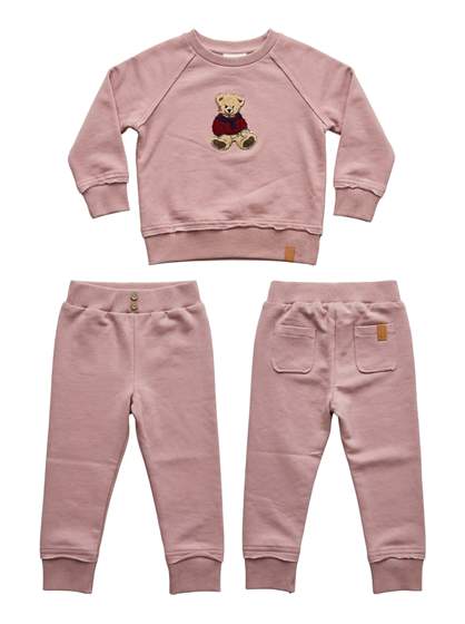 Hook Stitch Bear Sweatshirt & Pant Set