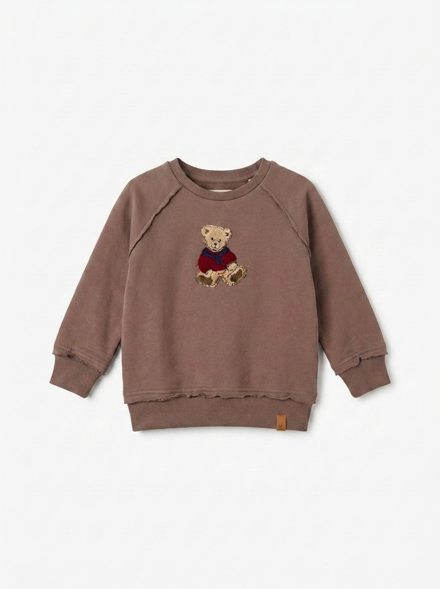 Hook Stitch Bear Sweatshirt in by J'taime +1