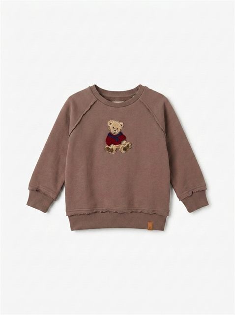 Hook Stitch Bear Sweatshirt in by J'taime +1