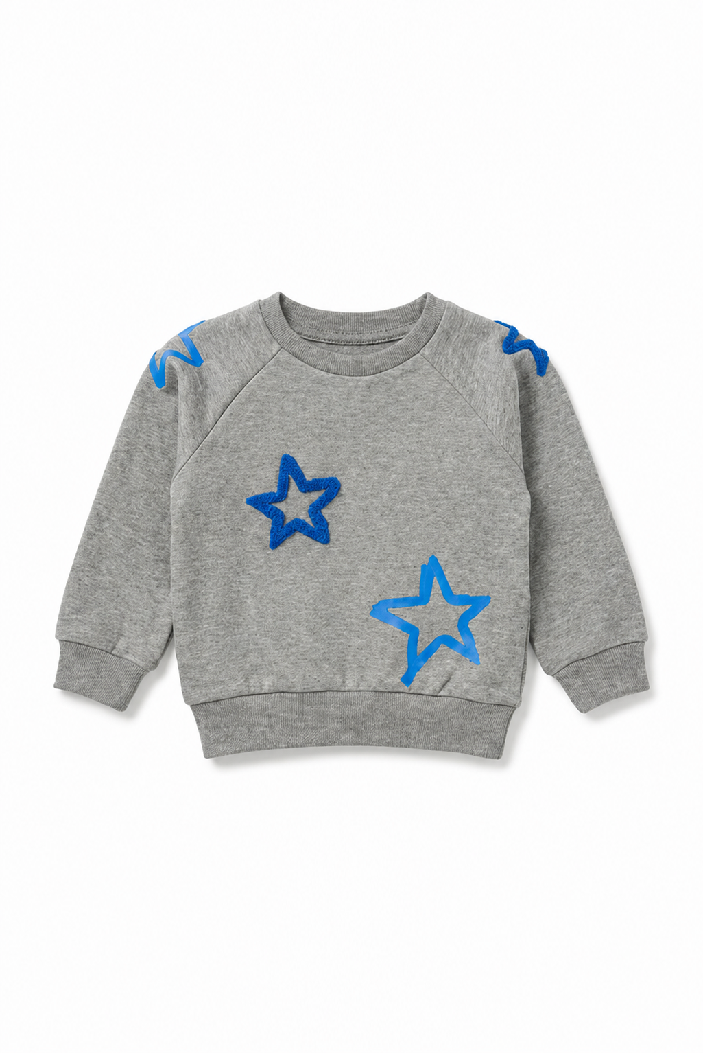 Star Print Sweatshirt in Grey Mix Neon Royal by FYI