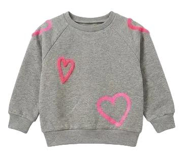 Heart Embroidered Sweatshirt