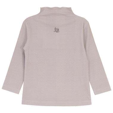 Herringbone Funnel Neck Top in Chocolate by Charlotte & George
