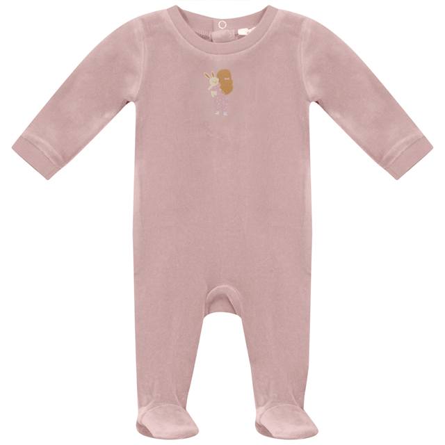 Velour Footie in Pink by Fragile