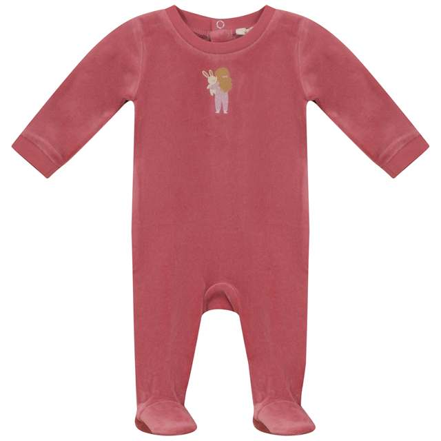 Velour Footie in Rose by Fragile