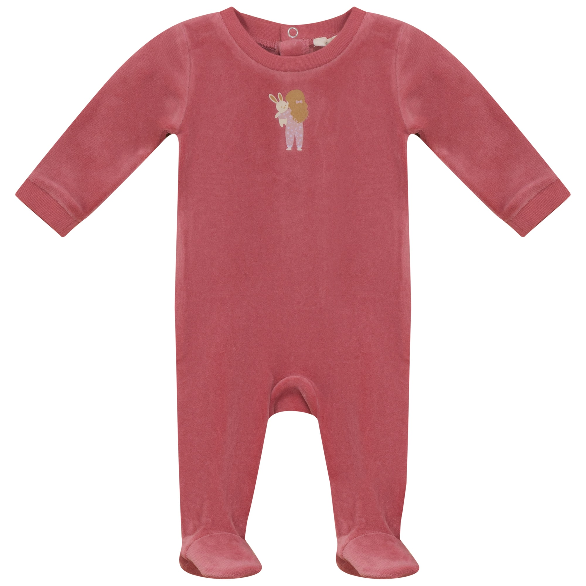Velour Footie in Rose by Fragile