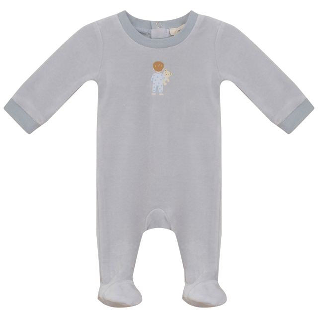 Velour Footie in Blue by Fragile