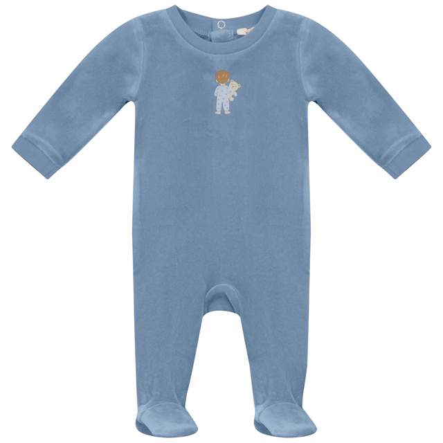 Velour Footie in Denim by Fragile