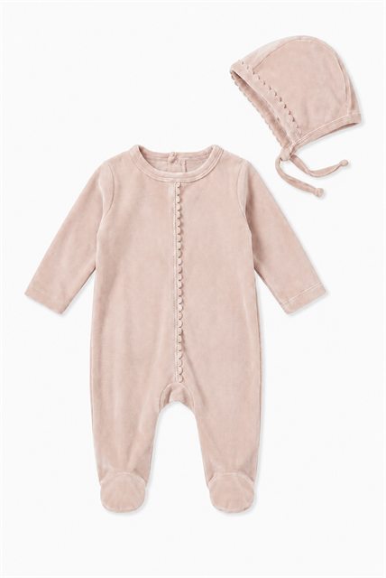 Velour Footie in Primrose by Little Fragile