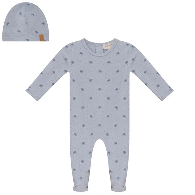 Printed Footie in Blue by J'taime +1