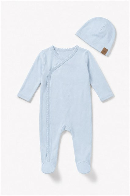 Side Snap Footie in Blue by J'taime +1