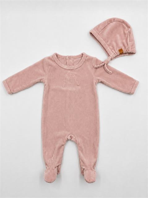 Velour Footie in Primrose by J'taime +1