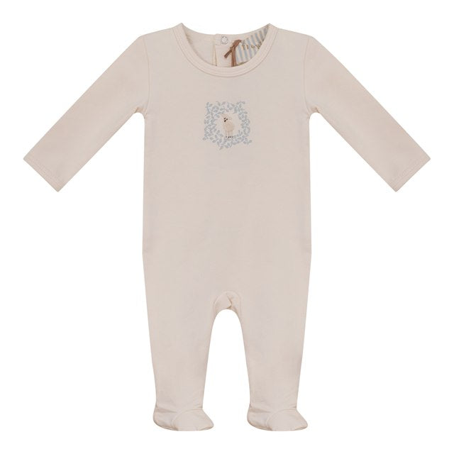 Sheep Footie in Vanilla Primrose by Fragile Blue Stripe