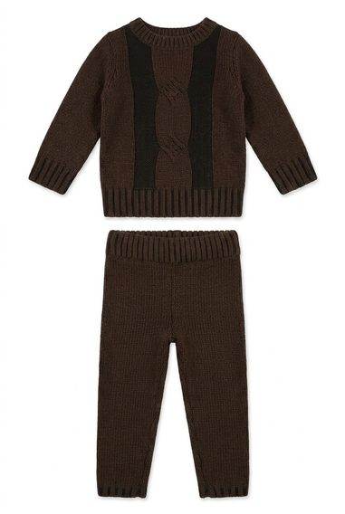 Cable Knit Sweater Set in Chocolate Mix by Clô