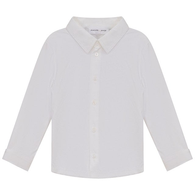 Stretch Dress Shirt in White by Charlotte & George