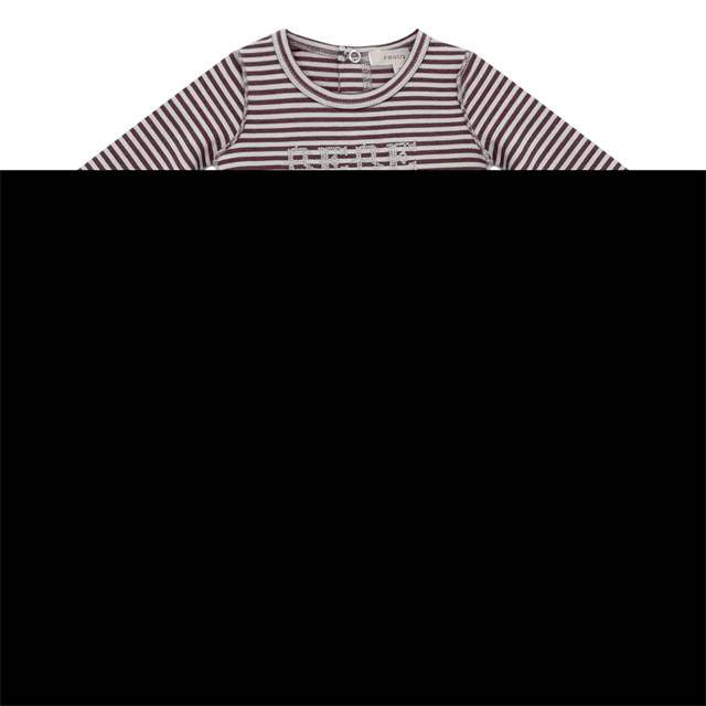 Stripe Footie in Burgundy by Fragile