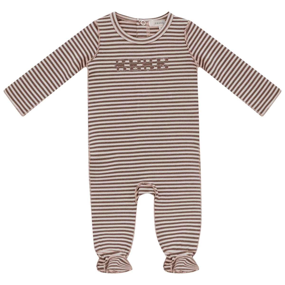 Stripe Footie in Camel by Fragile
