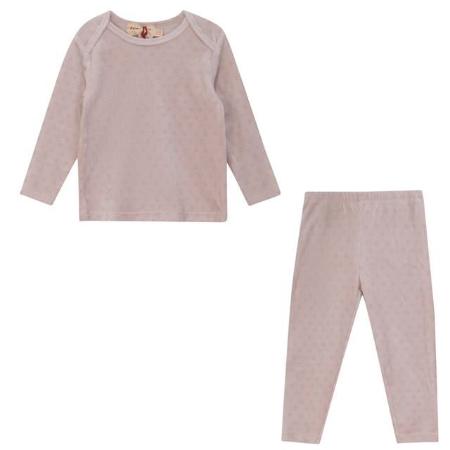 Allover Circle Print Velour 2-Piece Set