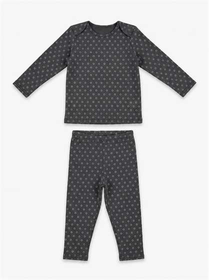 Allover Circle Print French Terry 2-Piece Set