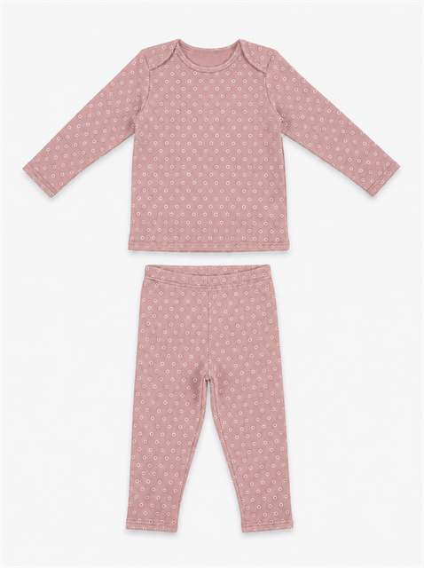 Allover Circle Print French Terry 2-Piece Set