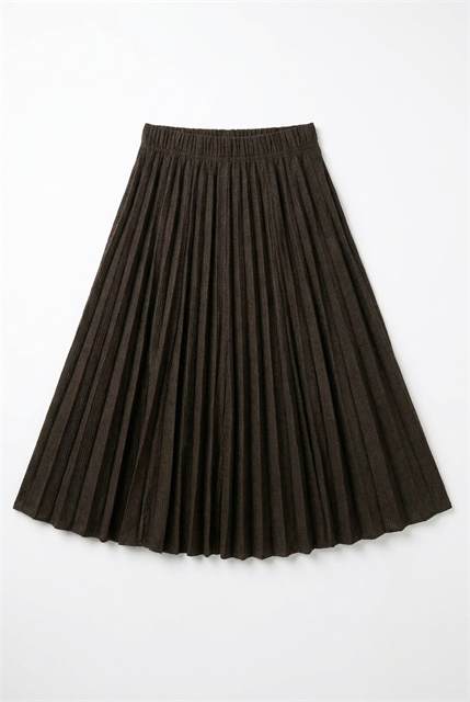 Waffle Textured Crinkle Pleated Skirt