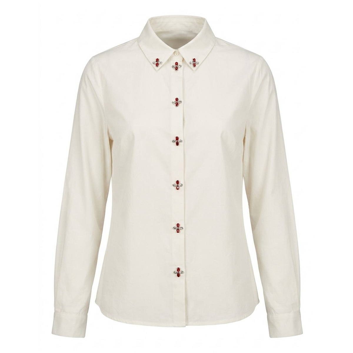 Shirt With Rhinestone in Off White by Legend