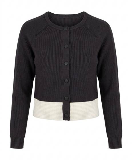 Rib Knit Cardigan in Black by Legend
