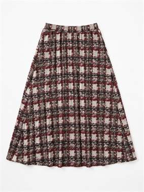 Sunburst Pleat Pull On Skirt in Wine by Legend