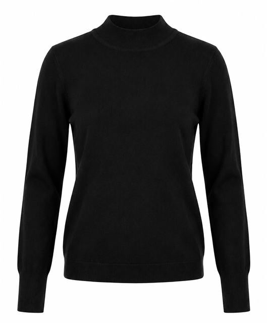 Knit Top With Mock Neck in Black by Legend