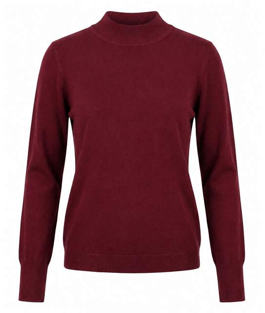 Knit Top With Mock Neck in Burgundy by Legend