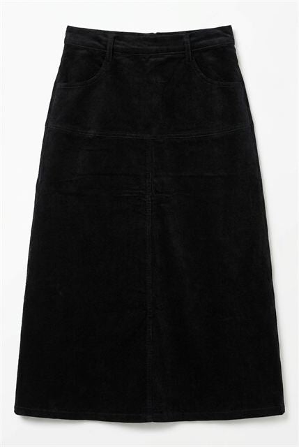 Corduroy Flare Skirt in Black by Legend