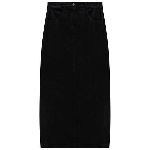 Corduroy A Line Skirt in Black by Legend