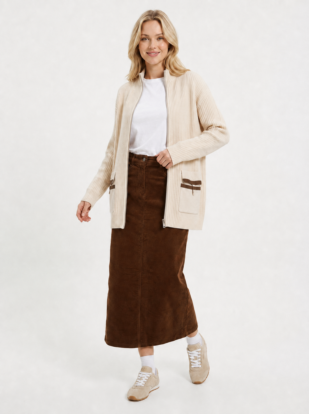 Corduroy A Line Skirt