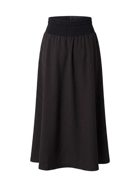 Skirt With Knit Yoke in Black by Legend