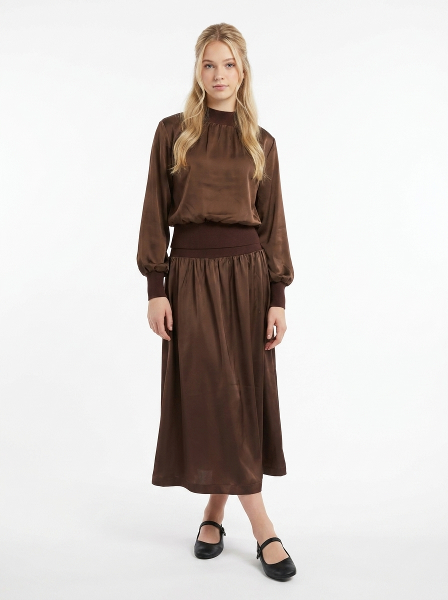 Skirt With Knit Yoke in by Legend