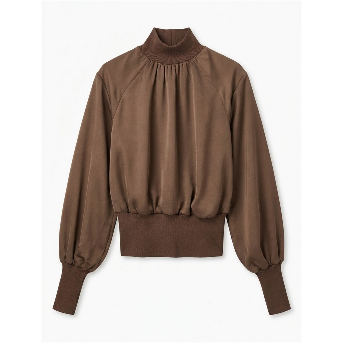 Top With Knit Mock Neck