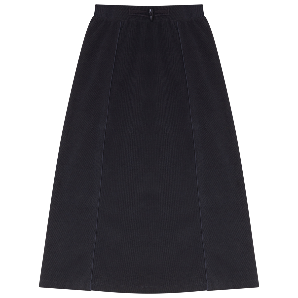 Rib Skirt With Cord Rope & Toggle At Front Waist in Navy by Legend